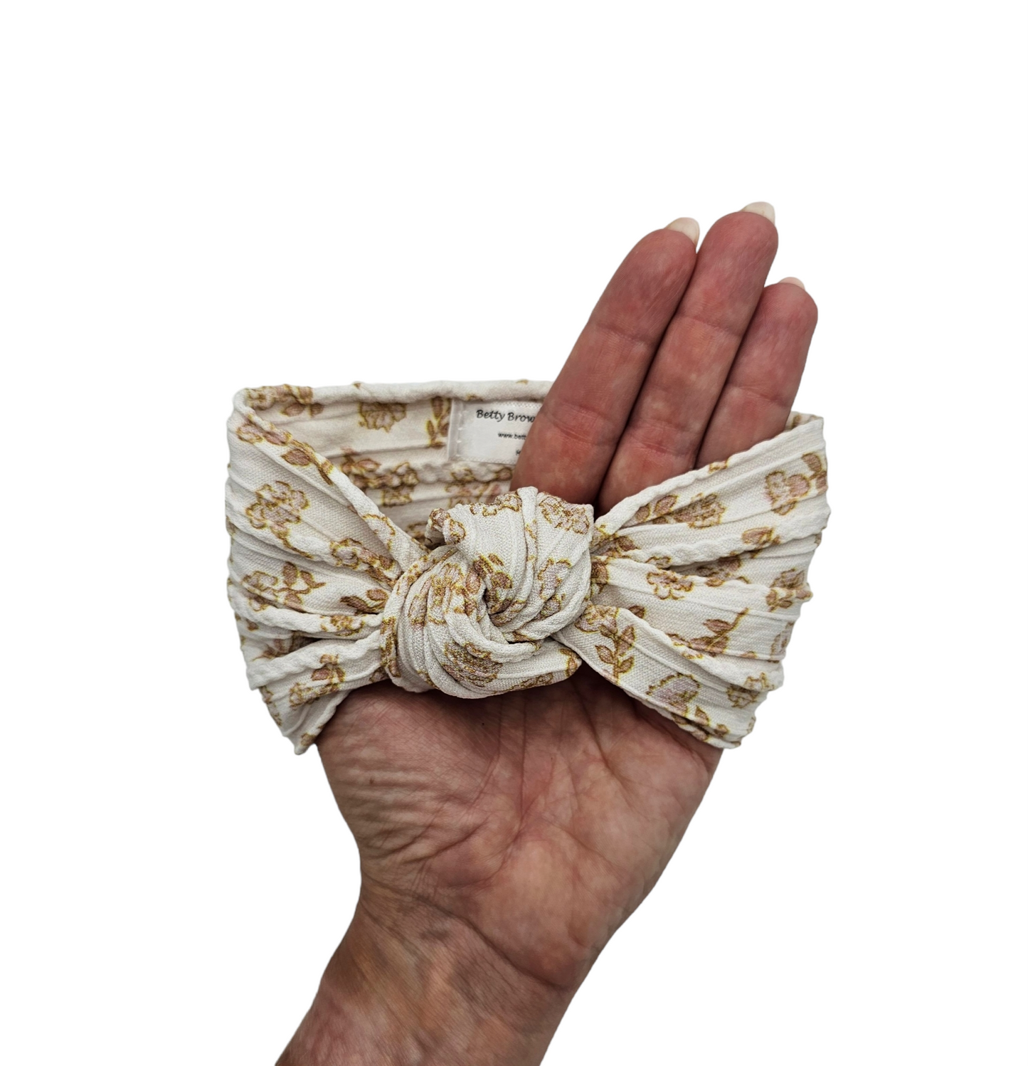 Neutral Autumn Flowers Cable Knit Knot Headwrap - Betty Brown Boutique Ltd
