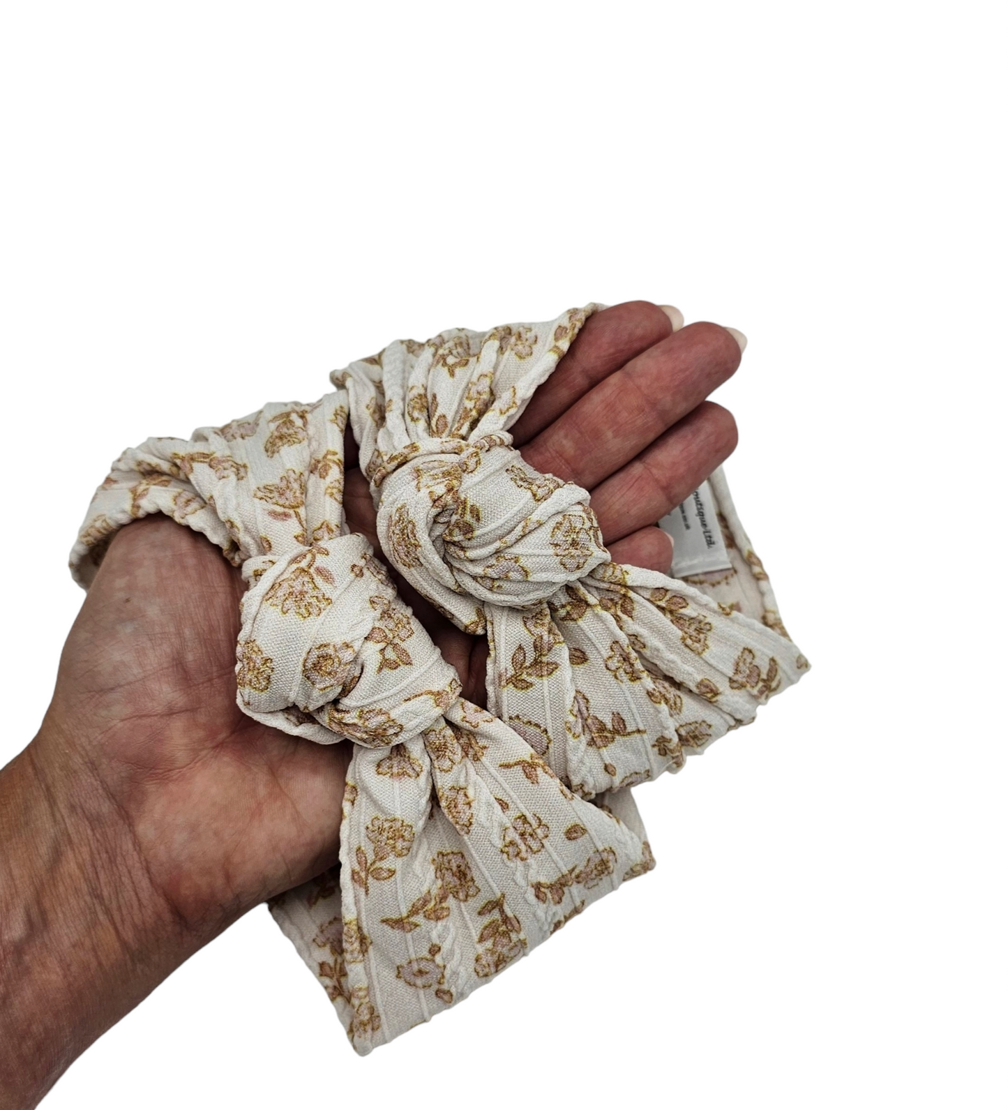 Neutral Autumn Flowers Mummy and Me Matching Cable Knit Knot Headwraps - Betty Brown Boutique Ltd