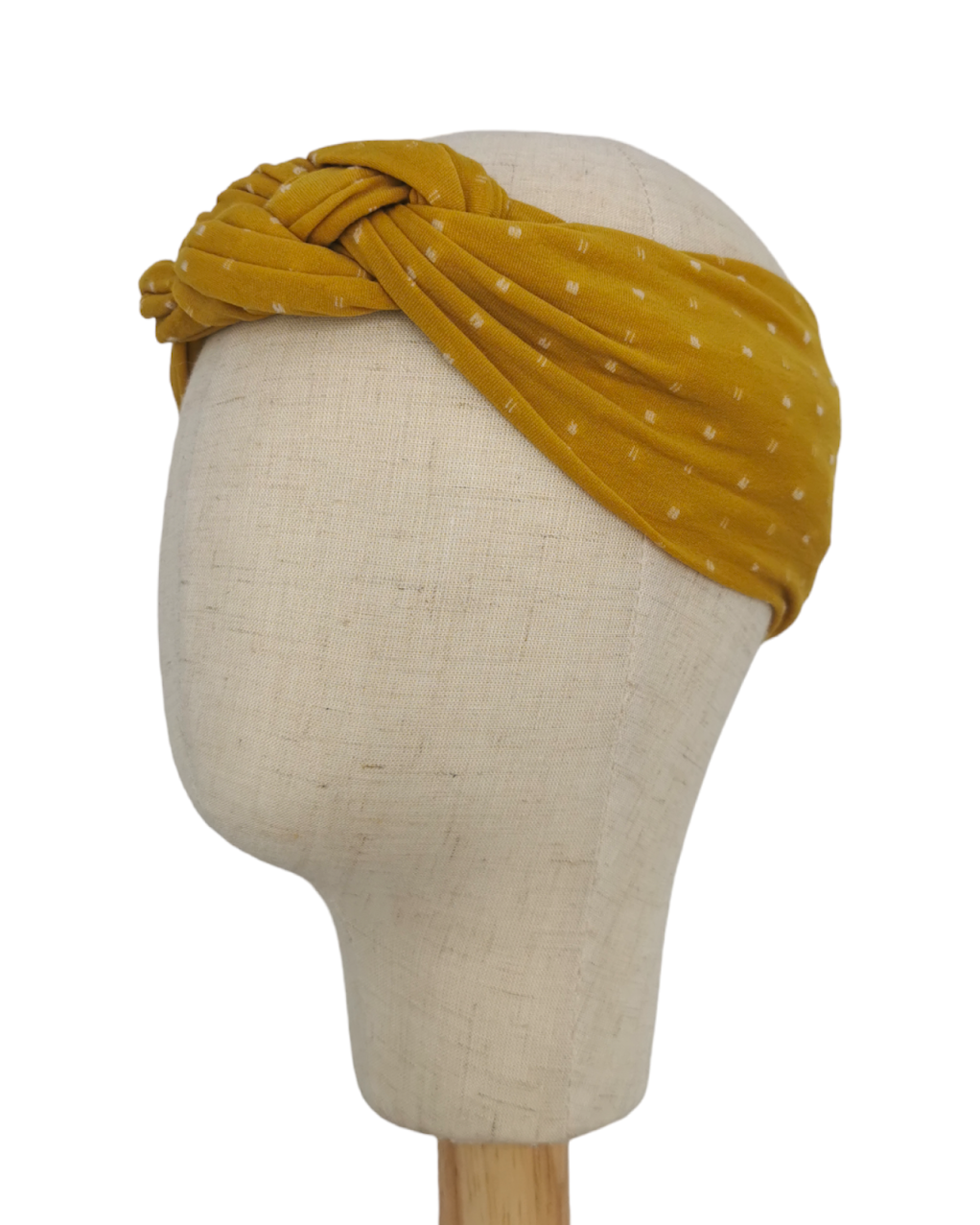 Adult Size - Mustard Plait Polkadot Headwrap - Betty Brown Boutique Ltd