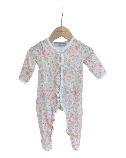 Ditsy Daisy Frill Detail Sleepsuit - Betty Brown Boutique Ltd