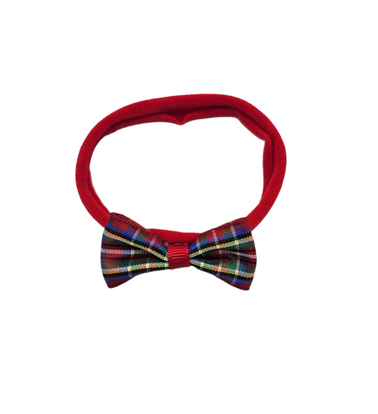 2 Inch Tartan Christmas Dainty Bow on Headband - Betty Brown Boutique Ltd