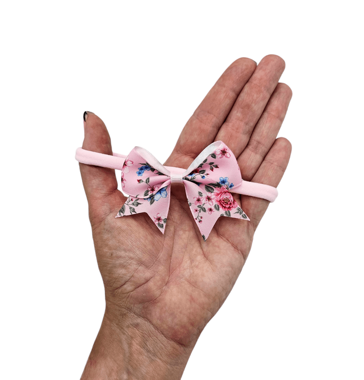 Pack of 3 - 2.5 Inch Pink Floral Kiss Dainty Bow on Headbands Bundle - Betty Brown Boutique Ltd