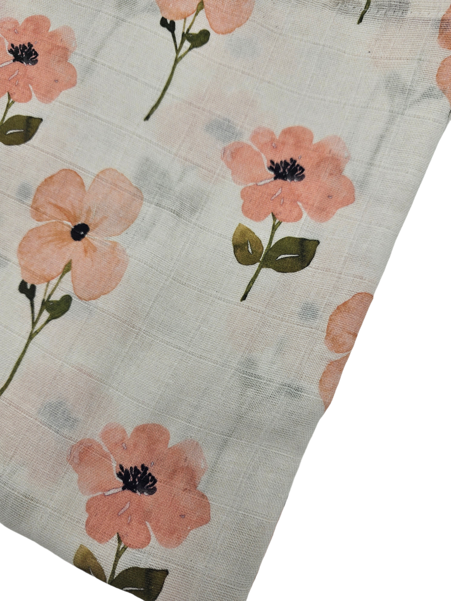 Large Peach Floral Muslin Swaddle blanket - Betty Brown Boutique Ltd