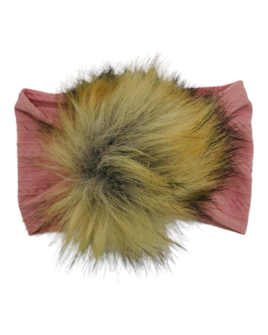 Darker Dusty Pink Faux Fur Pom Cable Knit Headwrap - Betty Brown Boutique Ltd