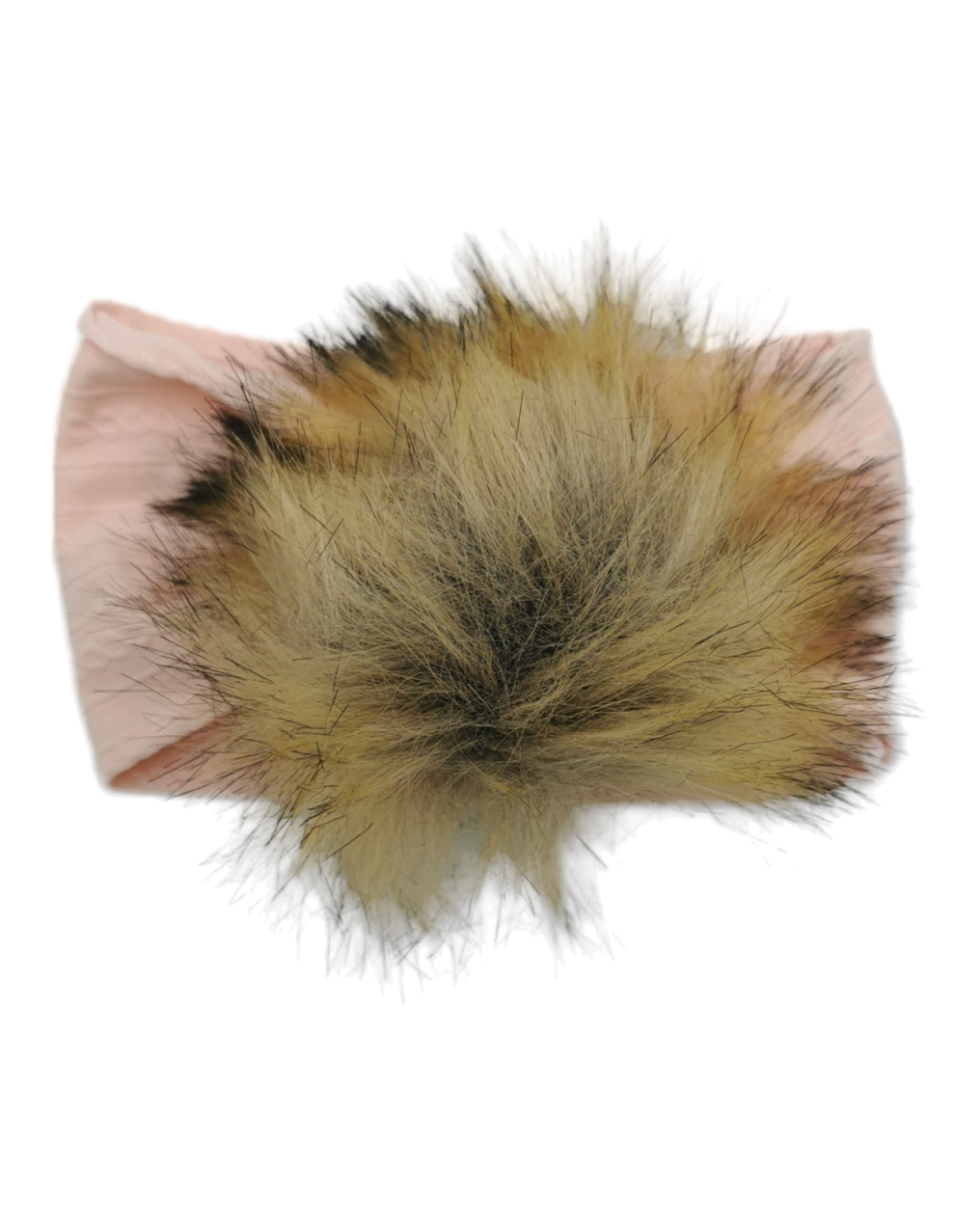 Light Pink Faux Fur Pom Cable Knit Headwrap - Betty Brown Boutique Ltd