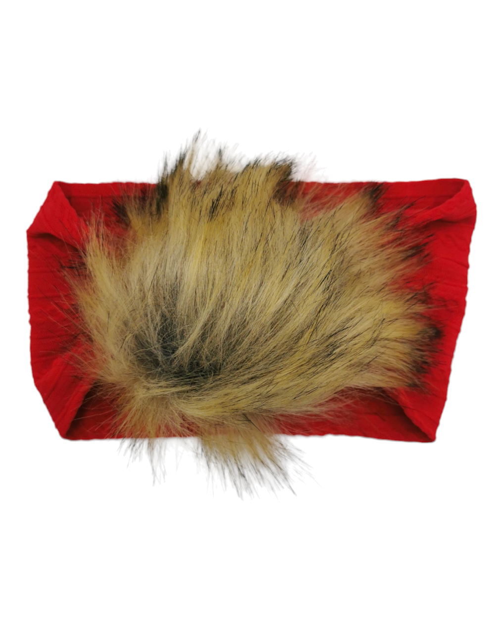 Red Faux Fur Pom Cable Knit Headwrap - Betty Brown Boutique Ltd