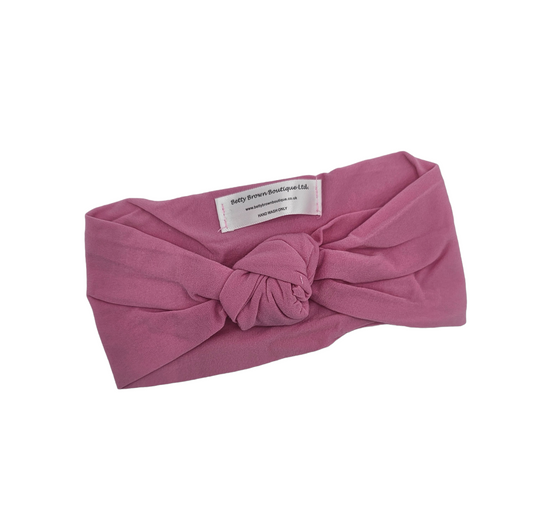 Rose Pink Smooth Knot Headwrap - Betty Brown Boutique Ltd