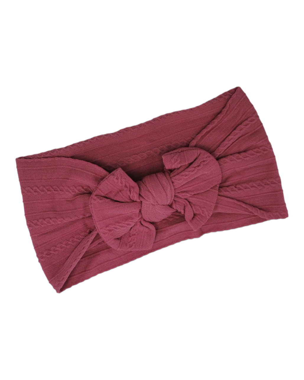 Adult Size - Deep Pink Bow Cable Knit Headwrap - Betty Brown Boutique Ltd