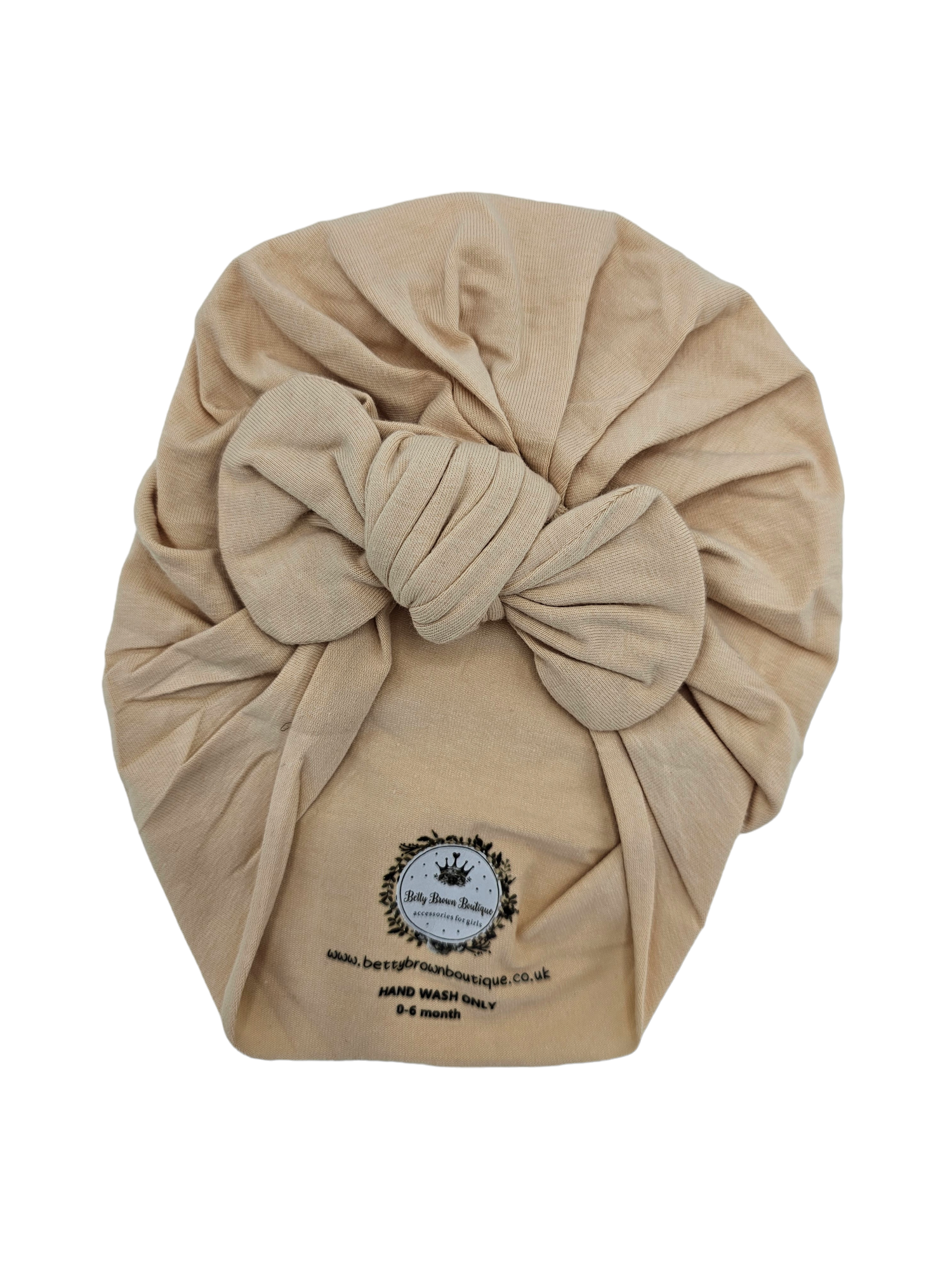 Beige Bow Turban Hat - Betty Brown Boutique Ltd