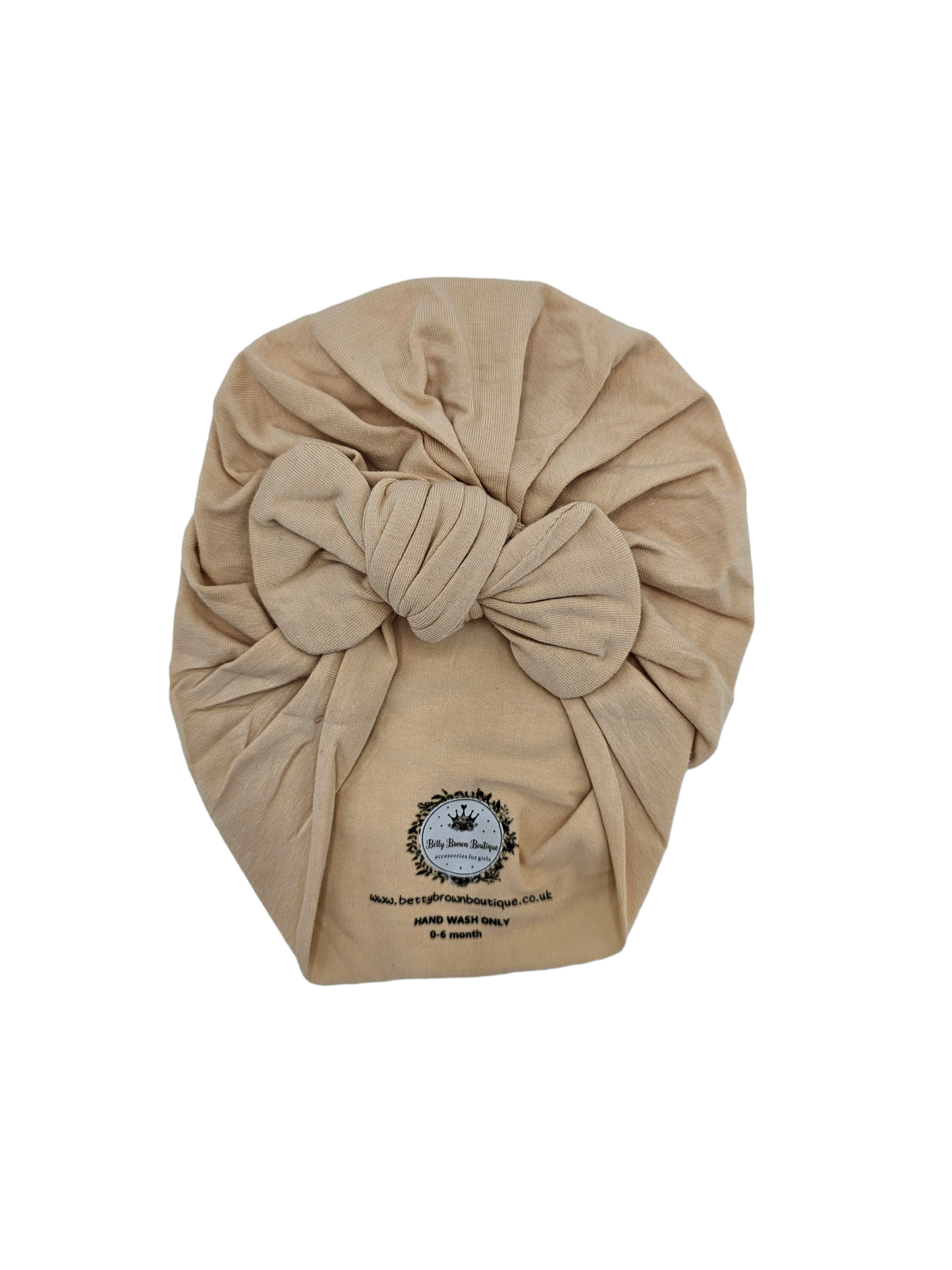 Beige Bow Turban Hat - Betty Brown Boutique Ltd