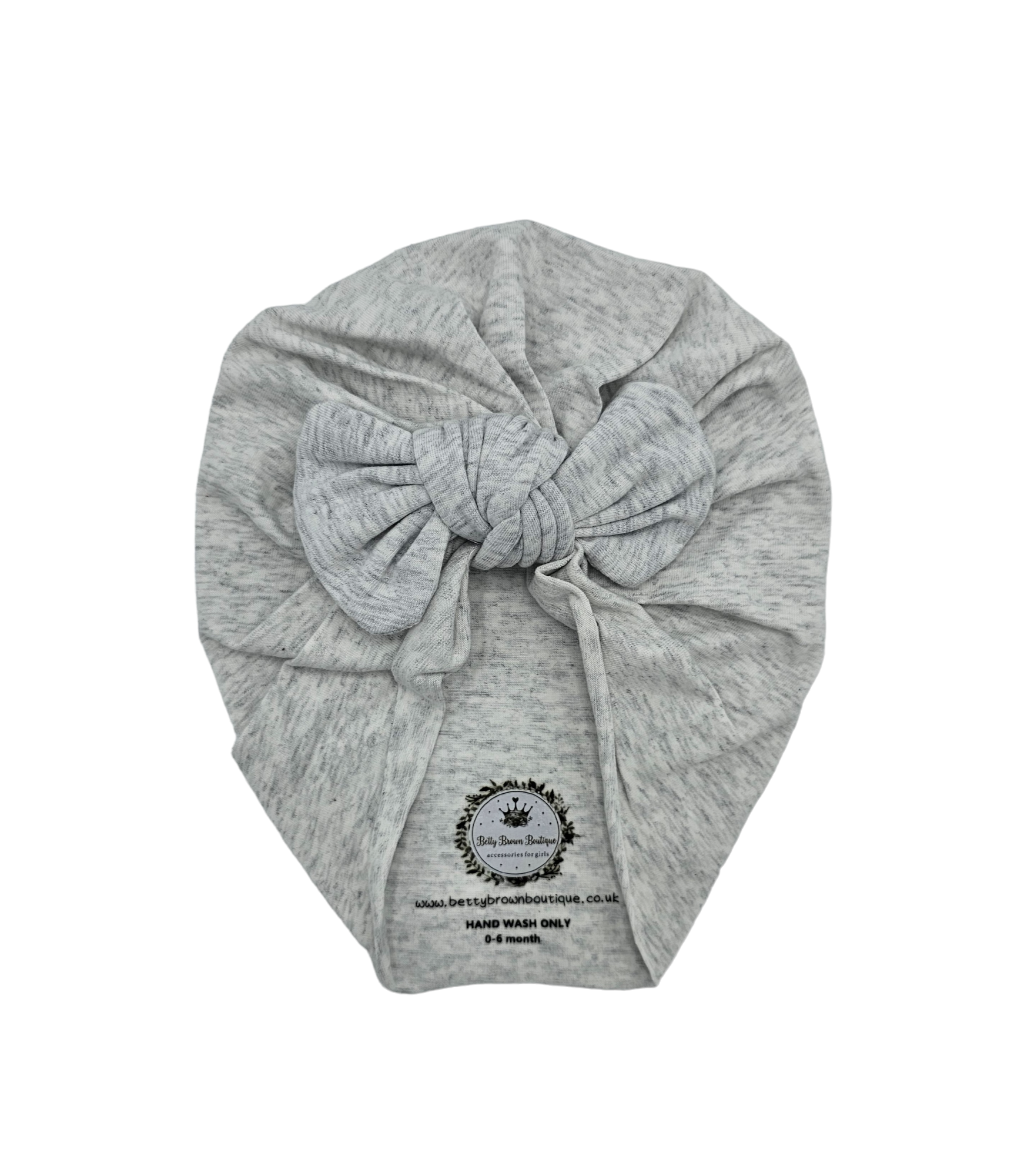 Light Grey Bow Turban hat - Betty Brown Boutique Ltd