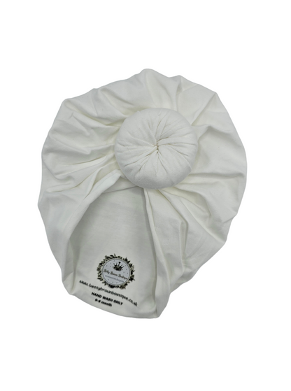 White Donut Turban Hat - Betty Brown Boutique Ltd