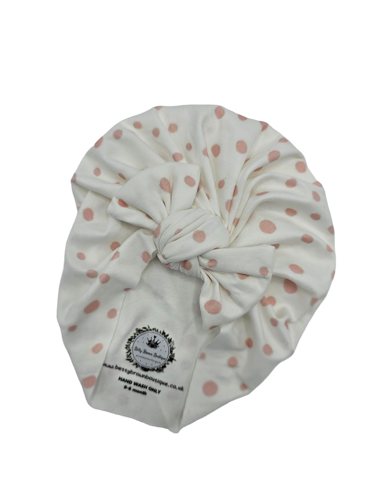 Pink and White Dalmatian Print Bow Turban Hat - Betty Brown Boutique Ltd