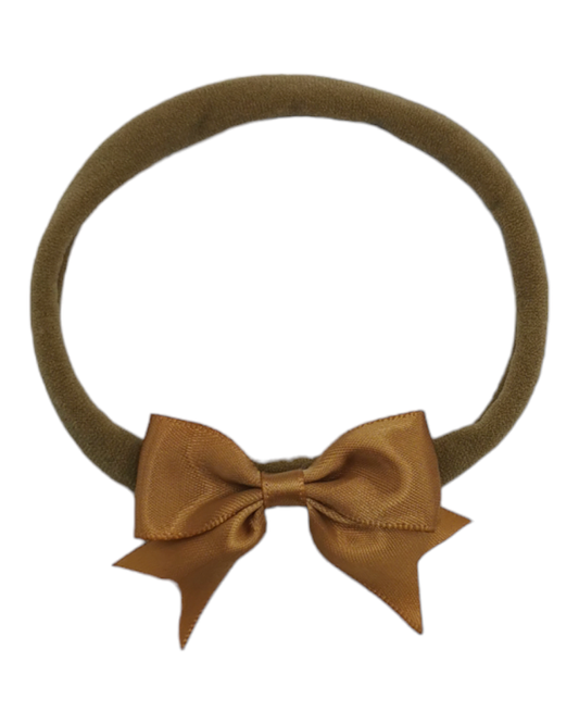 Chocolate Brown 2 Inch Satin Kiss Dainty Bow Headband - Betty Brown Boutique Ltd