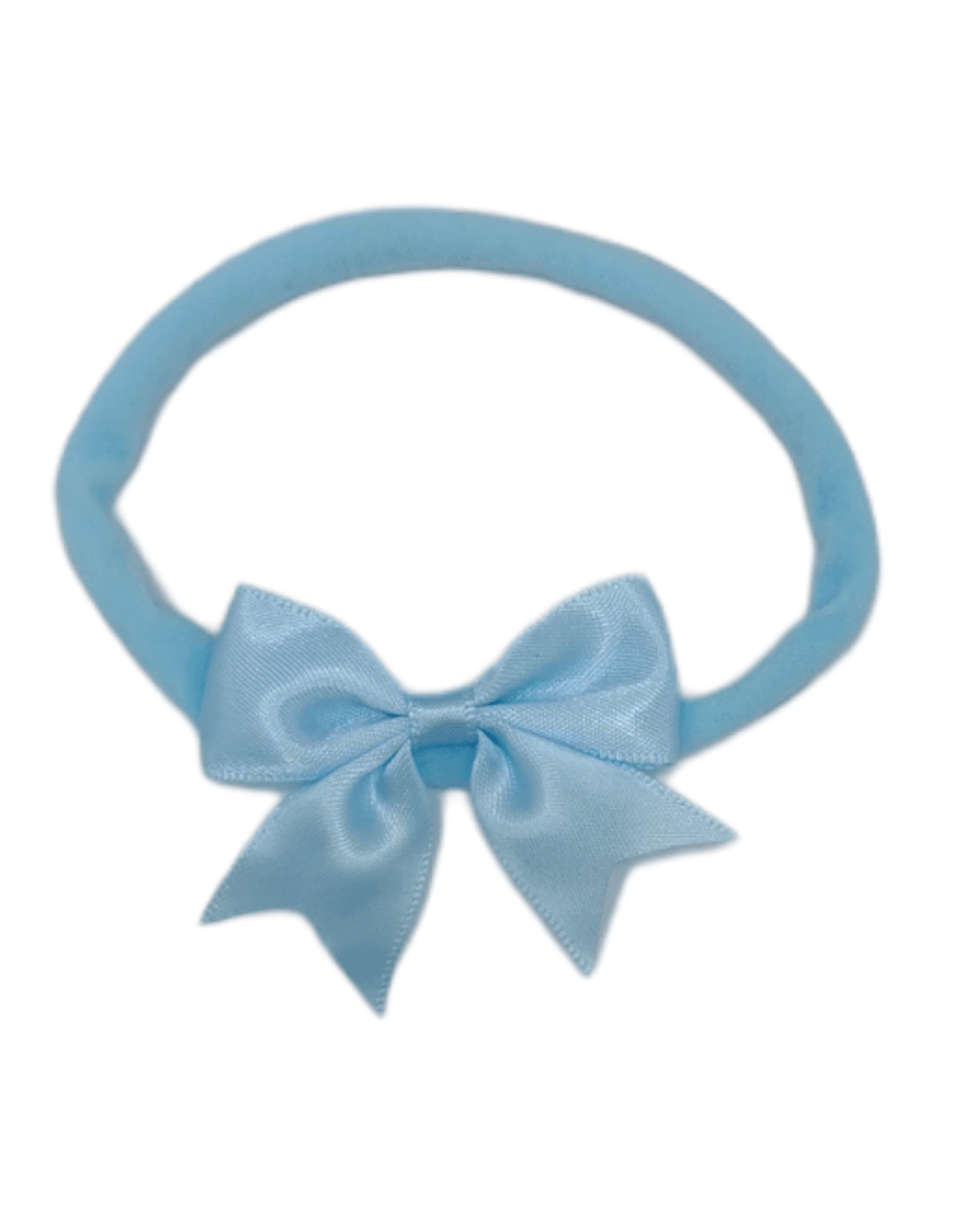 Blue 2 Inch Satin Kiss Dainty Bow On Headband - Betty Brown Boutique Ltd