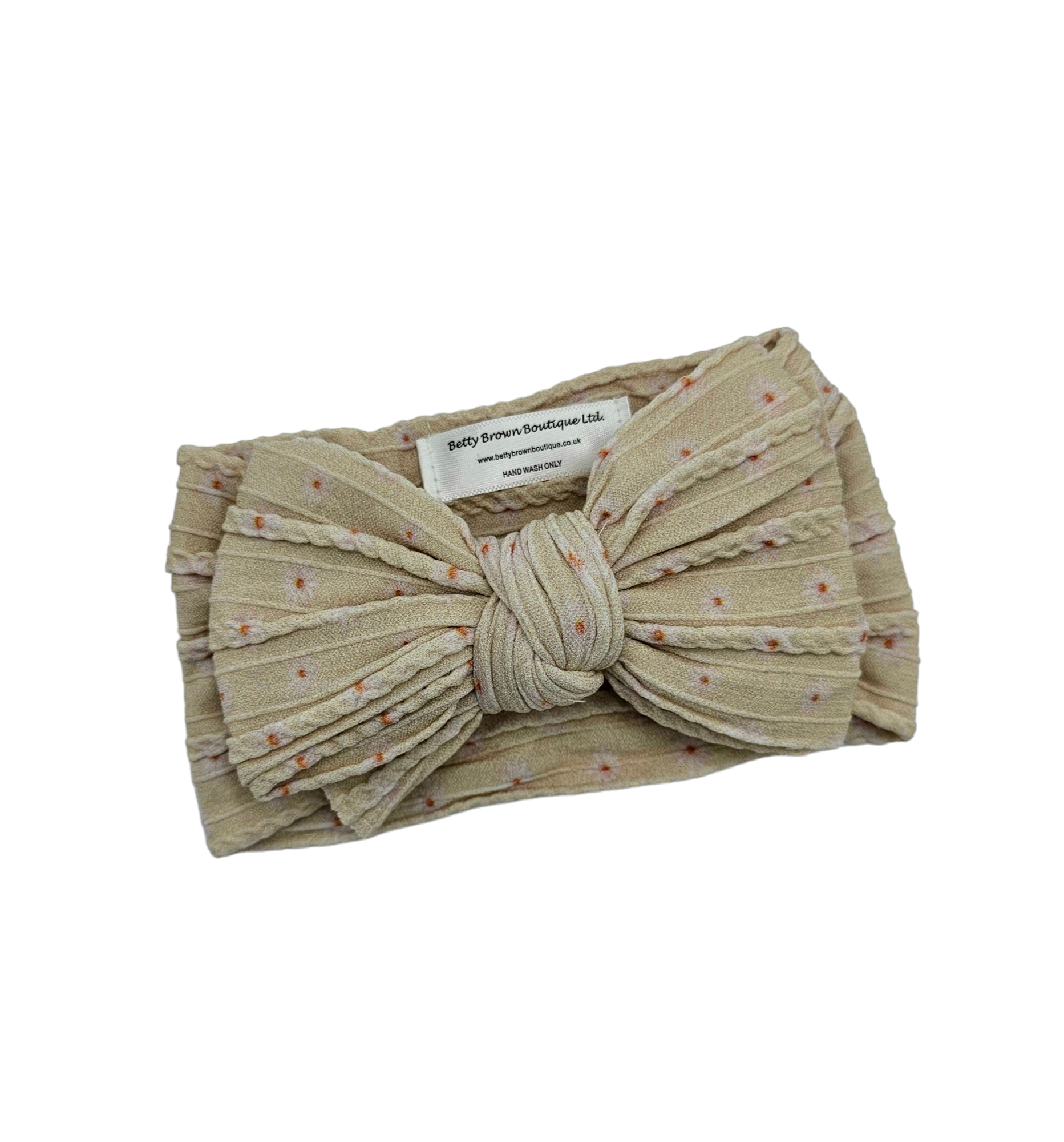 Sand Daisy Larger Bow Cable Knit Headwrap - Betty Brown Boutique Ltd