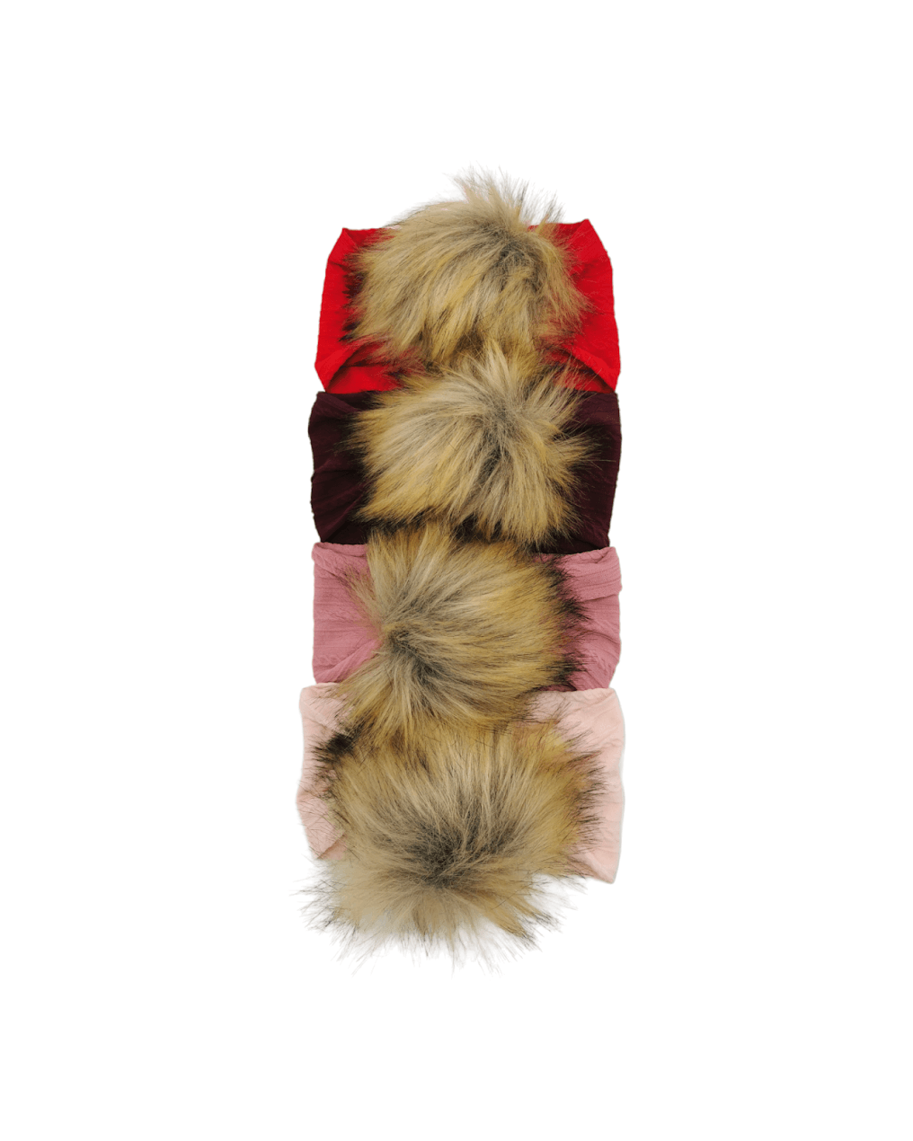 Bundle of 4 Faux Fur Pom Cable Knit Headwrap - Betty Brown Boutique Ltd