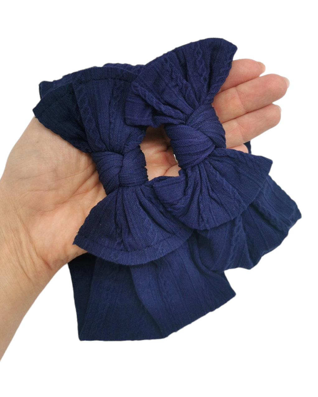 Navy Blue Mummy and Me Matching Cable Knit Headwrap - Betty Brown Boutique Ltd