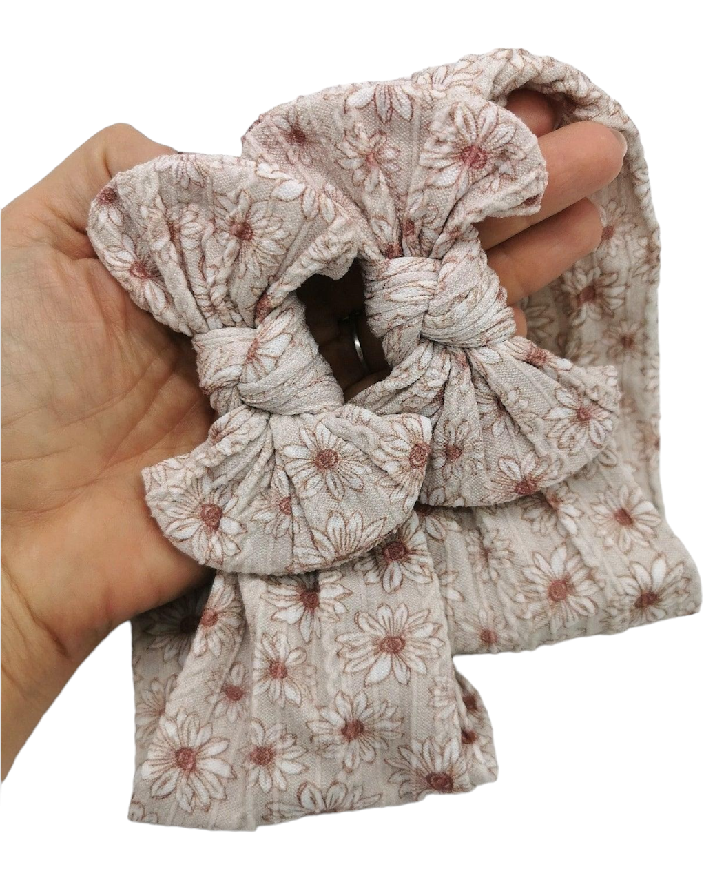 Neutral Floral Mummy and Me Matching Cable Knit Headwraps - Betty Brown Boutique Ltd