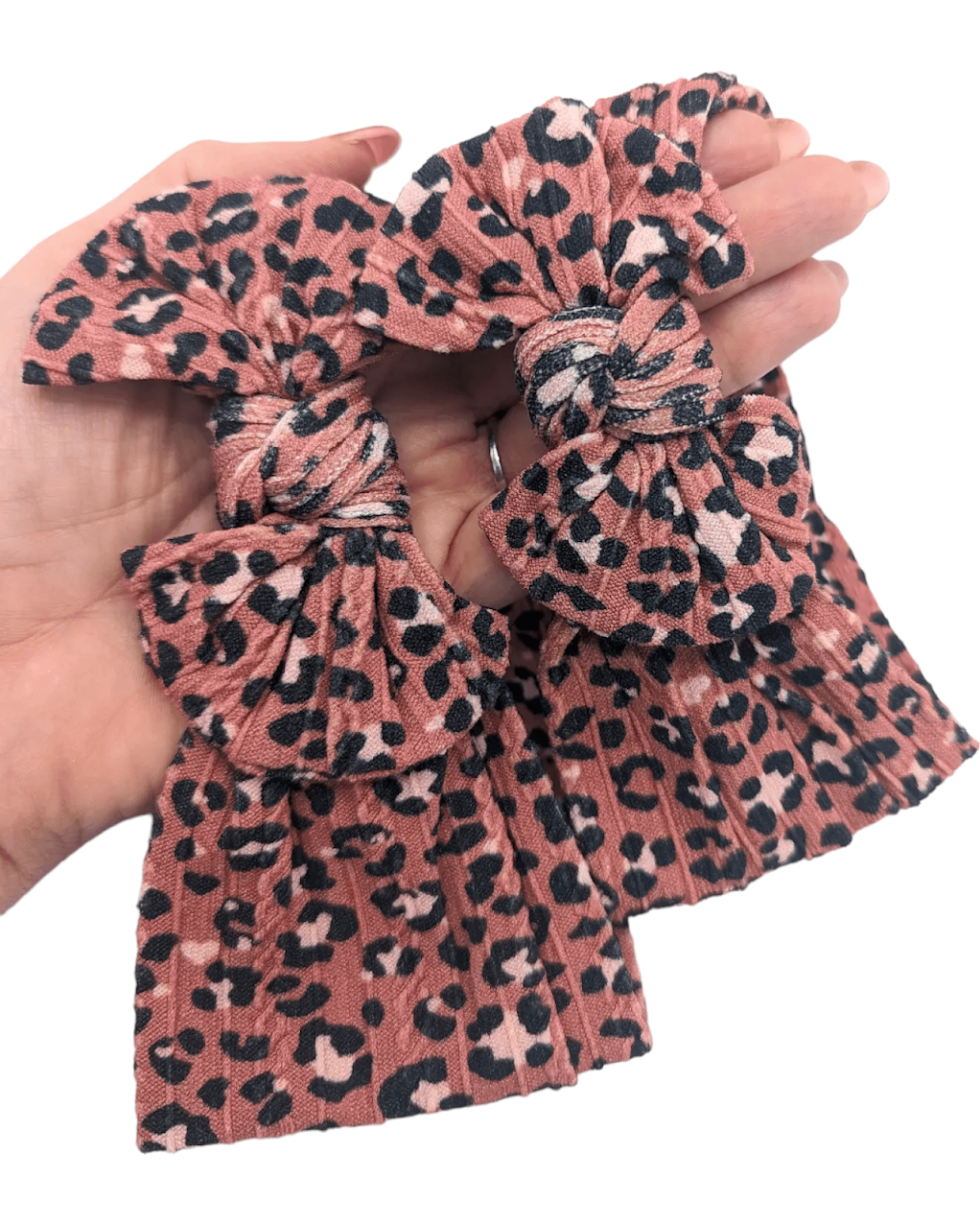 Rust Leopard Mummy and Me Matching Cable Knit Headwraps - Betty Brown Boutique Ltd
