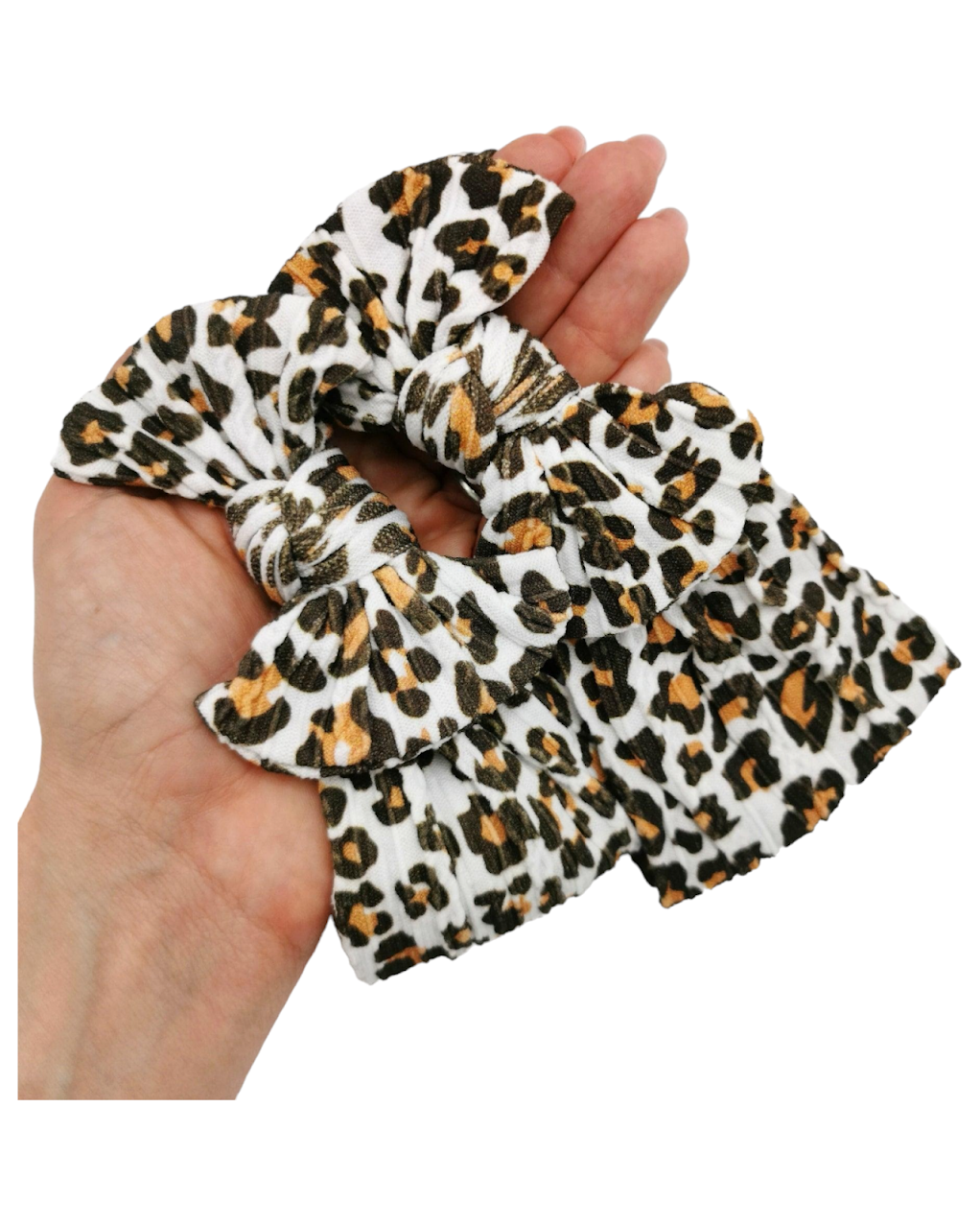 Larger Leopard Print Mummy and Me Matching Cable Knit Headwraps - Betty Brown Boutique Ltd
