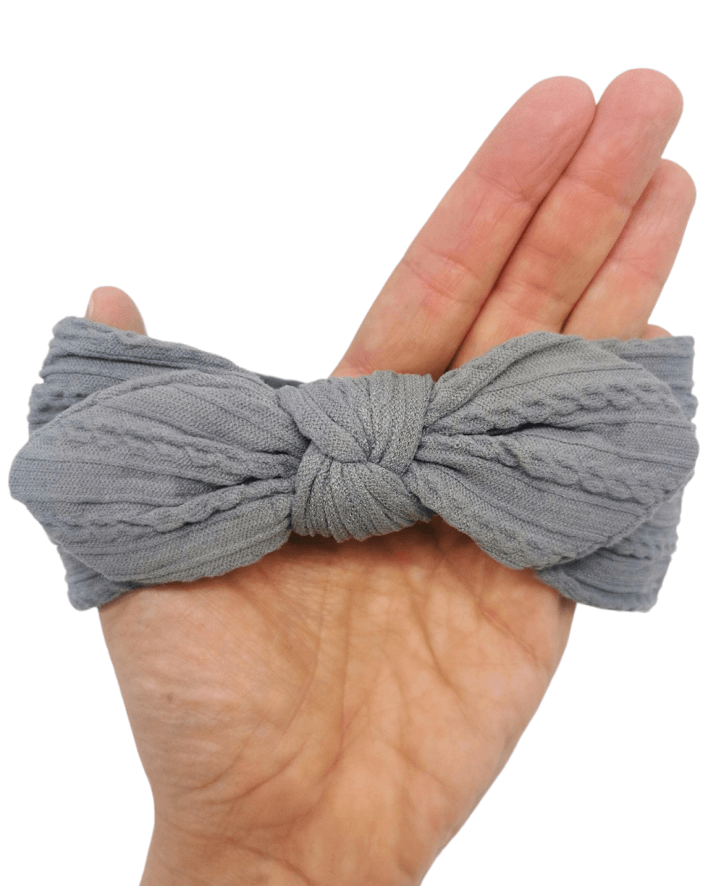 Grey Cable Knit Bunny Ears Headwrap - Betty Brown Boutique Ltd