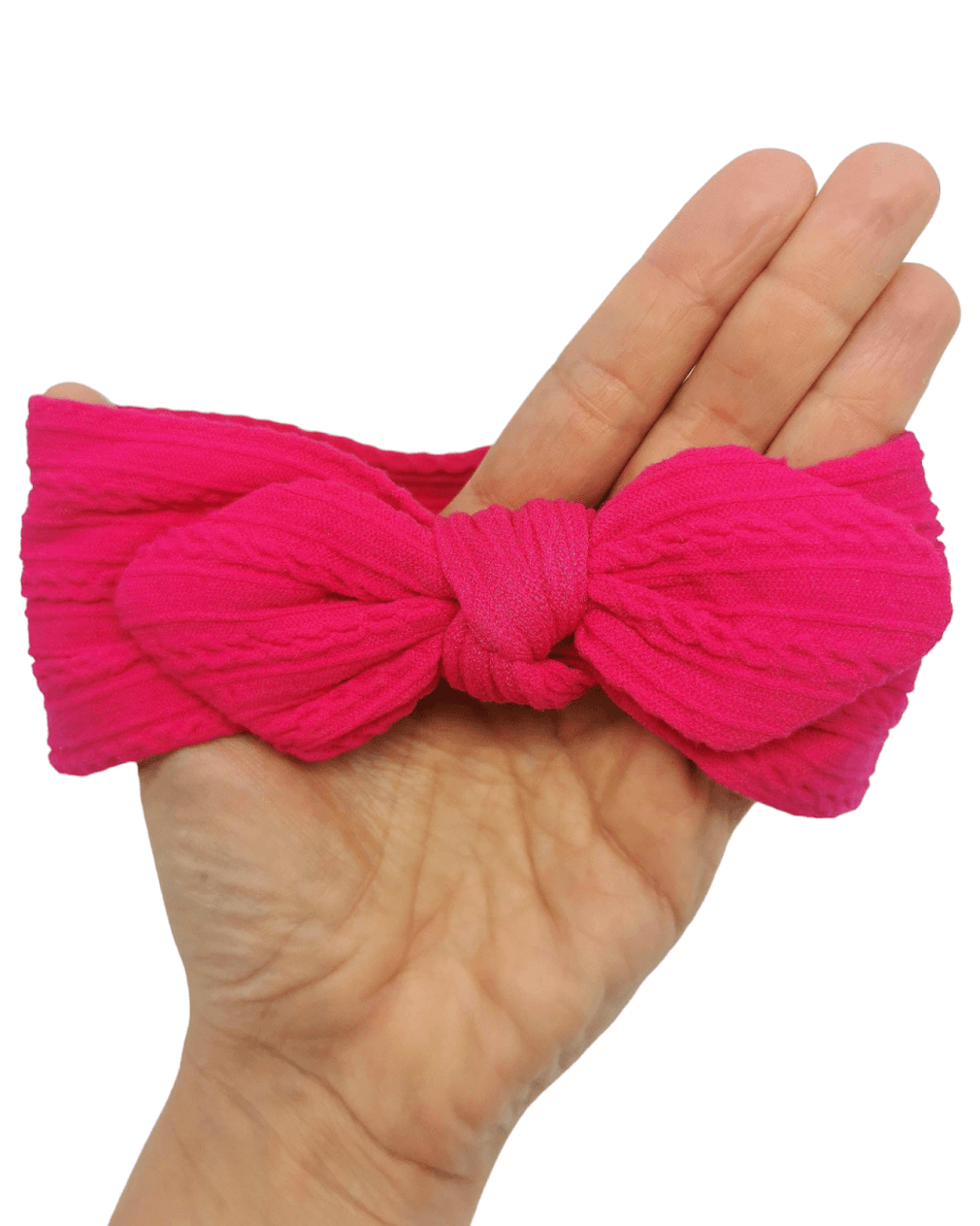 Hot Pink Cable Knit Bunny Ears Headwrap - Betty Brown Boutique Ltd