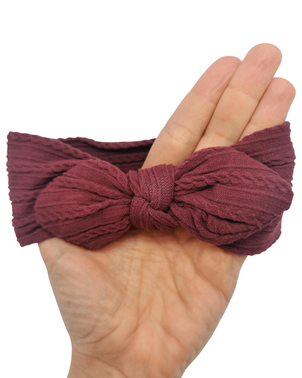 Maroon Cable Knit Bunny Ears Headwrap - Betty Brown Boutique Ltd