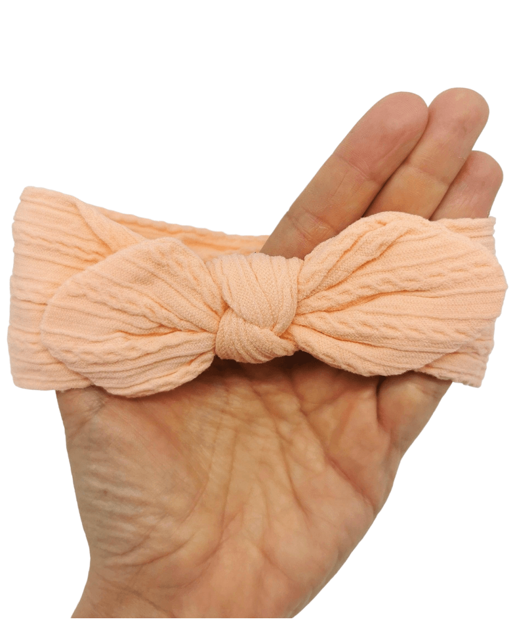 Peach Cable Knit Bunny Ears Headwrap - Betty Brown Boutique Ltd