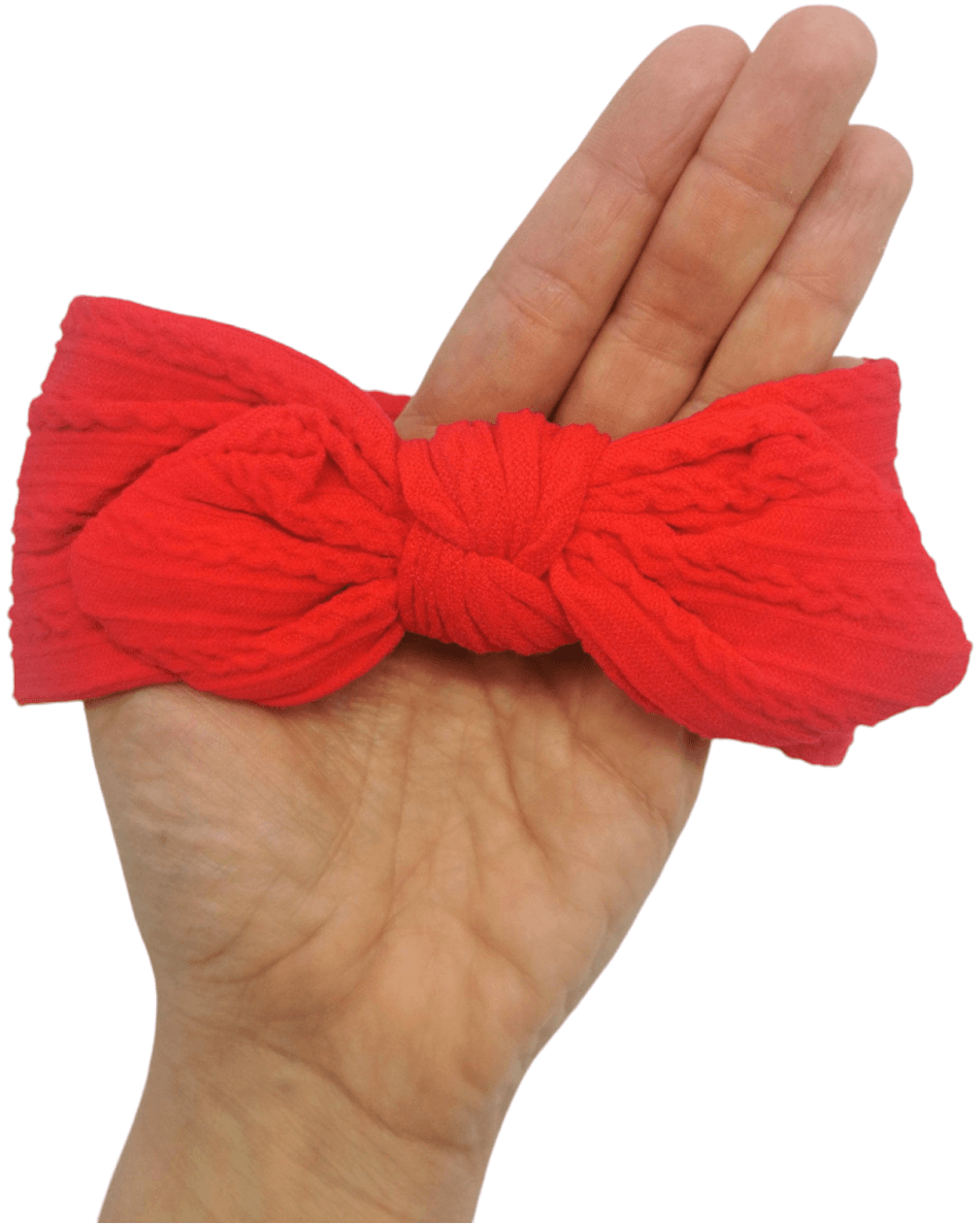 Red Cable Knit Bunny Ears Headwrap - Betty Brown Boutique Ltd