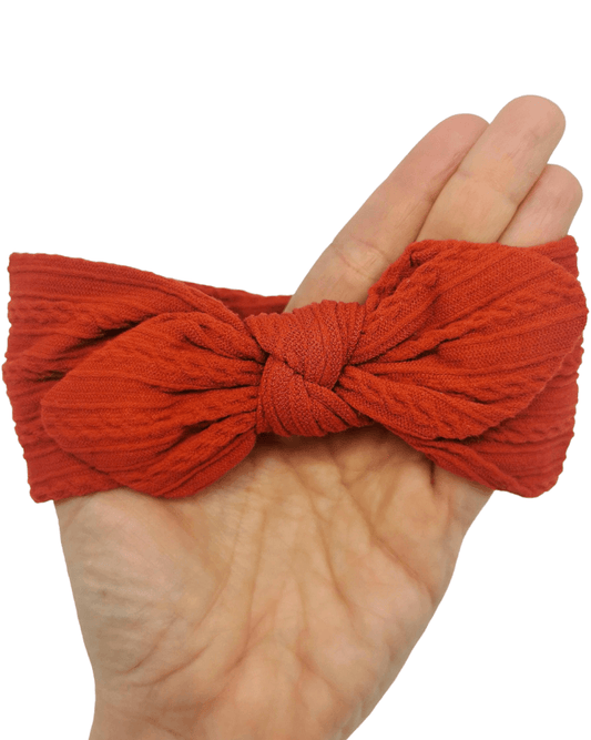 Rust Orange Cable Knit Bunny Ears Headwrap - Betty Brown Boutique Ltd