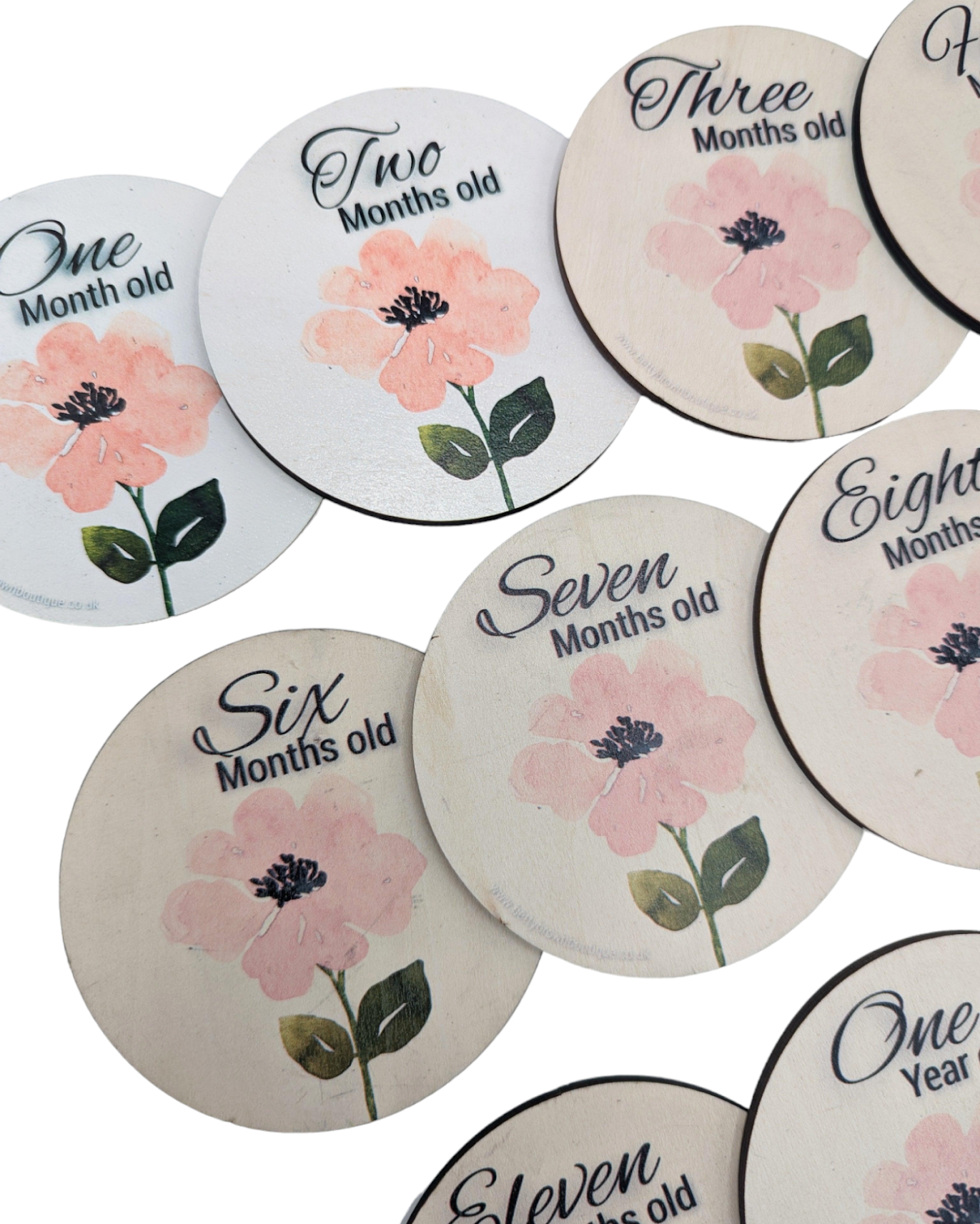 Vintage Floral Wooden Milestone Discs - Betty Brown Boutique Ltd
