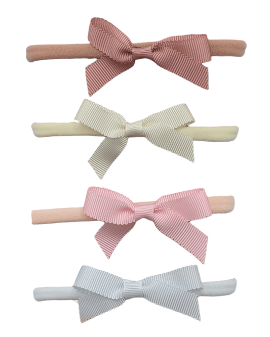 Pack Of 4 - 2.5 inch Dainty Bow Headbands Bundle - Betty Brown Boutique Ltd