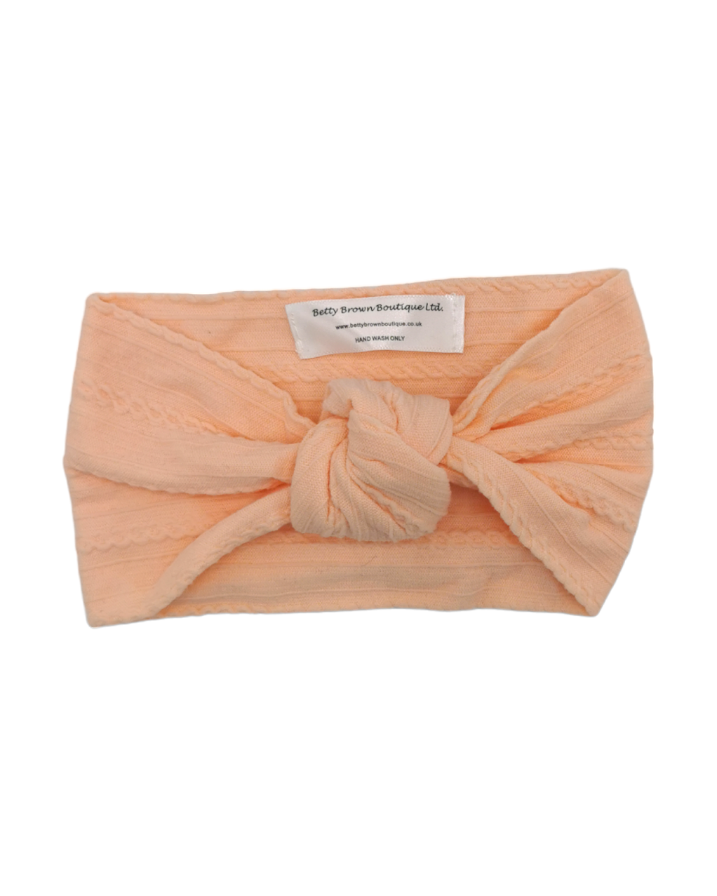 Peach Cable Knit Knot Headwrap - Betty Brown Boutique Ltd