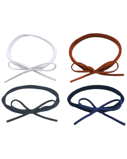 Pack of 4 - Mini Cord Dainty Bow Headband - Betty Brown Boutique Ltd