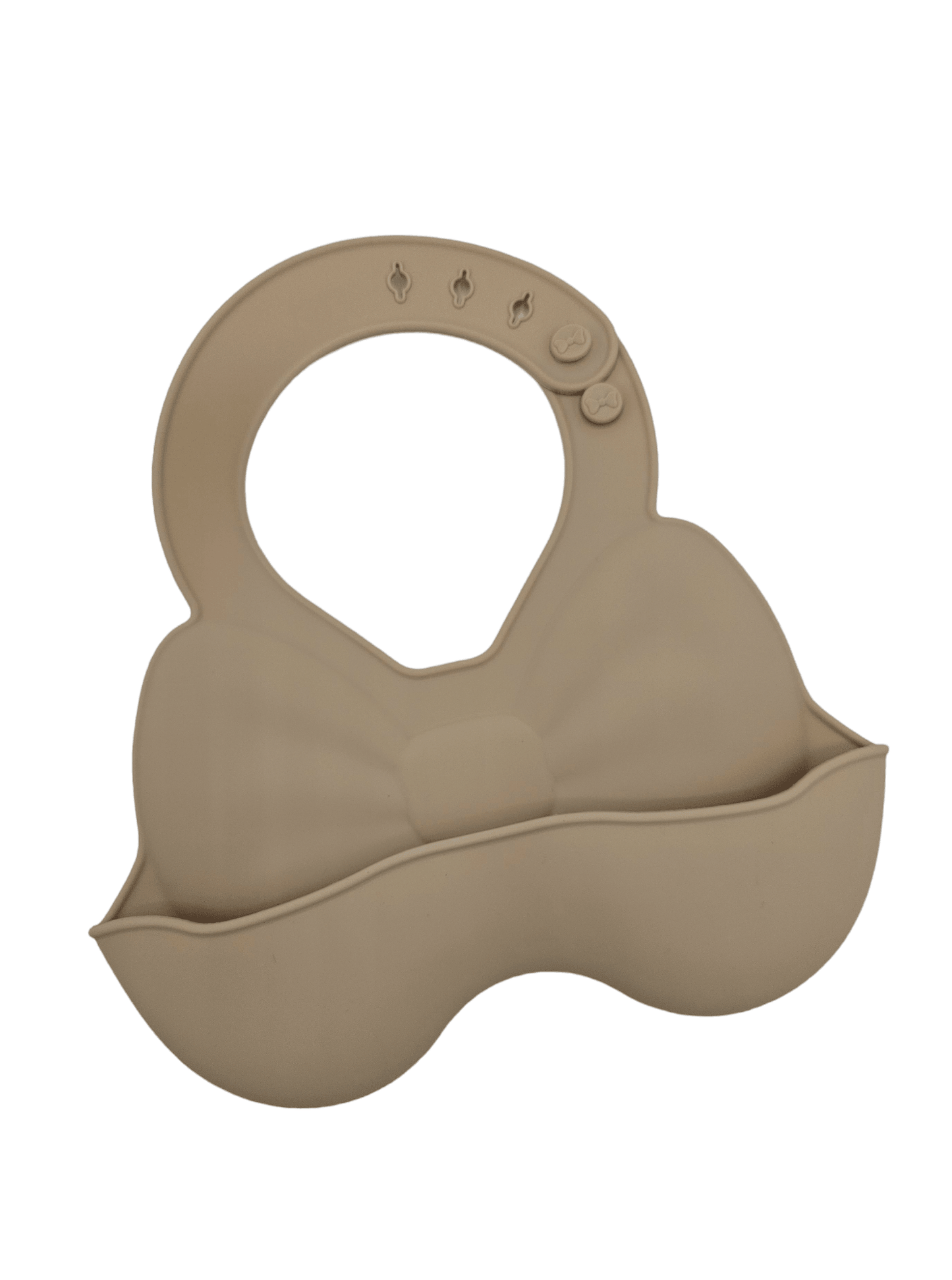 Beige Bow Design Adjustable Waterproof Silicone Weaning Bib - Betty Brown Boutique Ltd