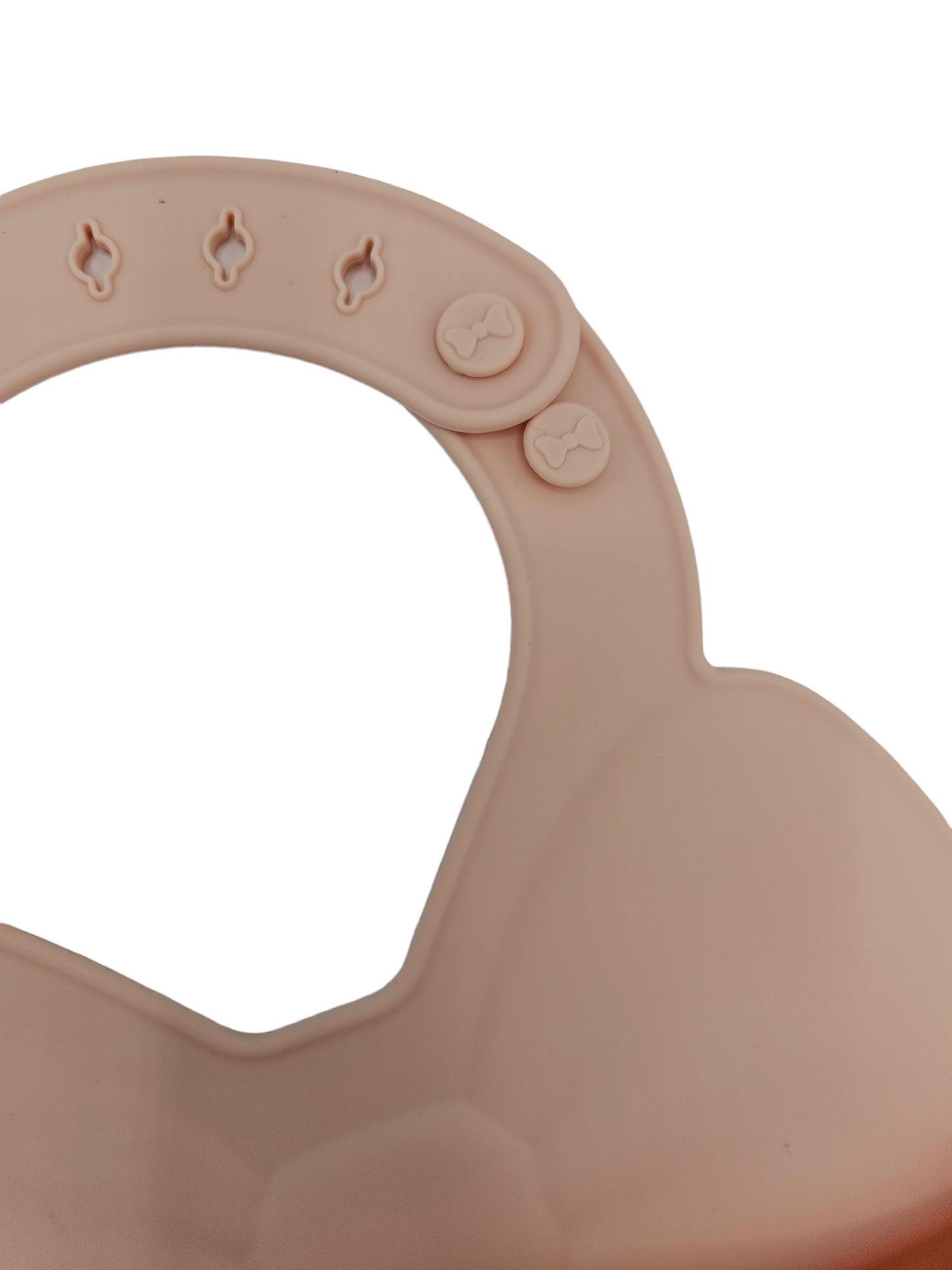 Light Pink Bow Design Adjustable Waterproof Silicone Weaning Bib - Betty Brown Boutique Ltd