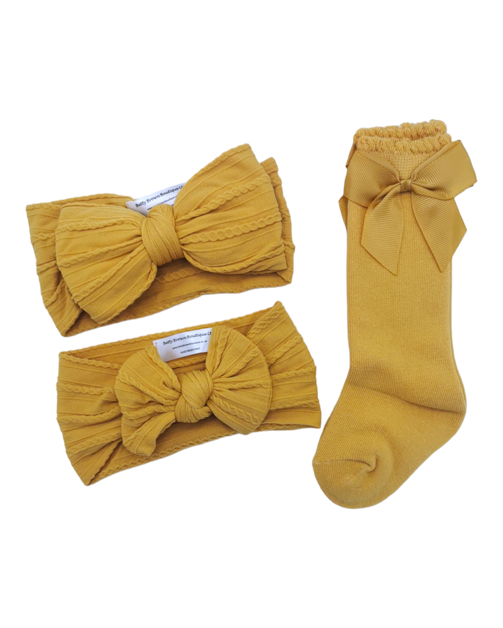 Our Dandelion Larger, Smaller Headwrap & Knee High Socks Set - Betty Brown Boutique Ltd