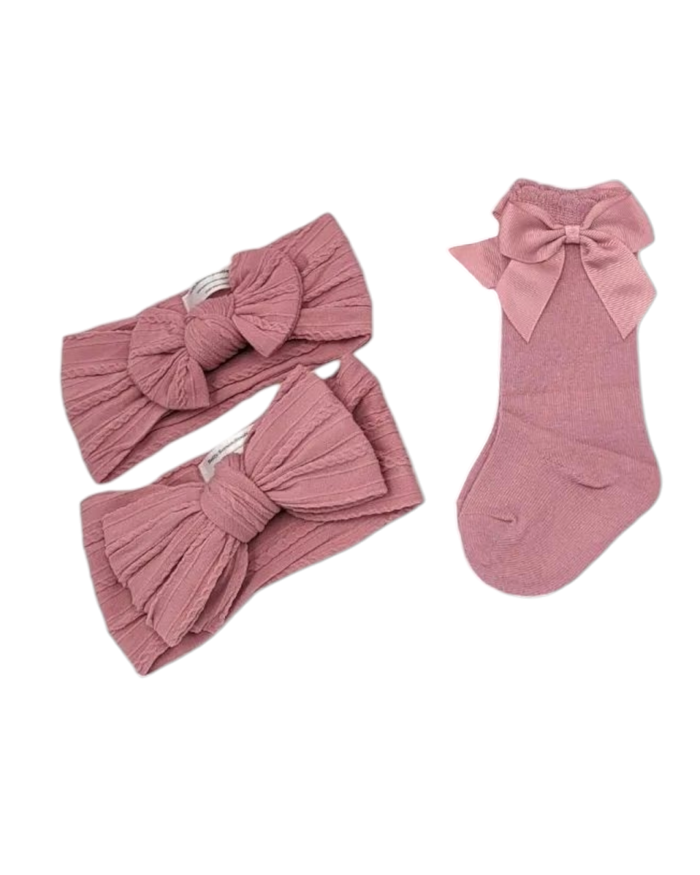 Our Light Berry Larger, Smaller Headwrap & Knee High Socks Set - Betty Brown Boutique Ltd
