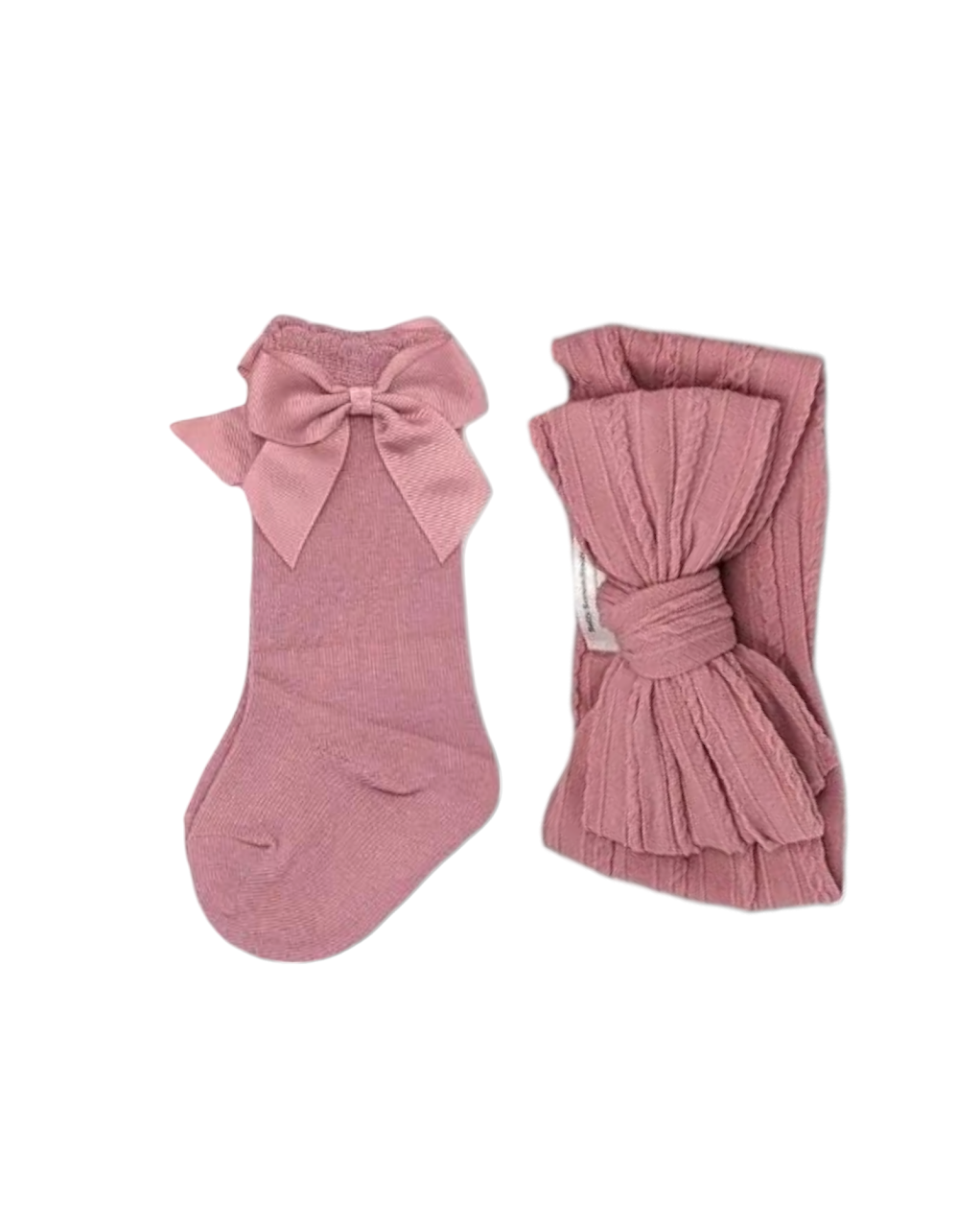 Our Light Berry Larger Headwrap & Knee High Socks Set - Betty Brown Boutique Ltd