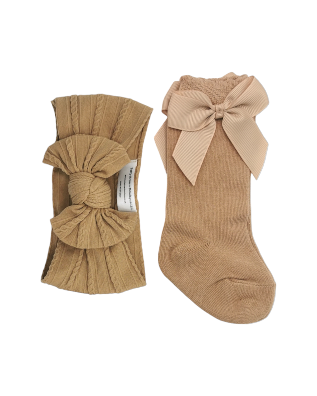 Our Coffee Smaller Headwrap & Knee High Socks Set - Betty Brown Boutique Ltd