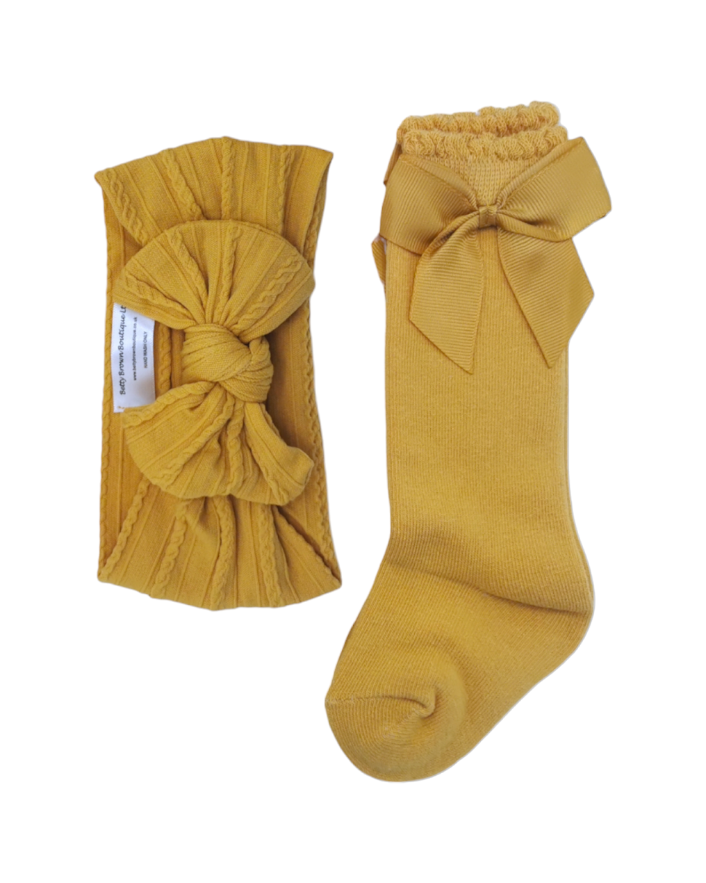 Our Dandelion Smaller Headwrap & Knee High Socks Set - Betty Brown Boutique Ltd