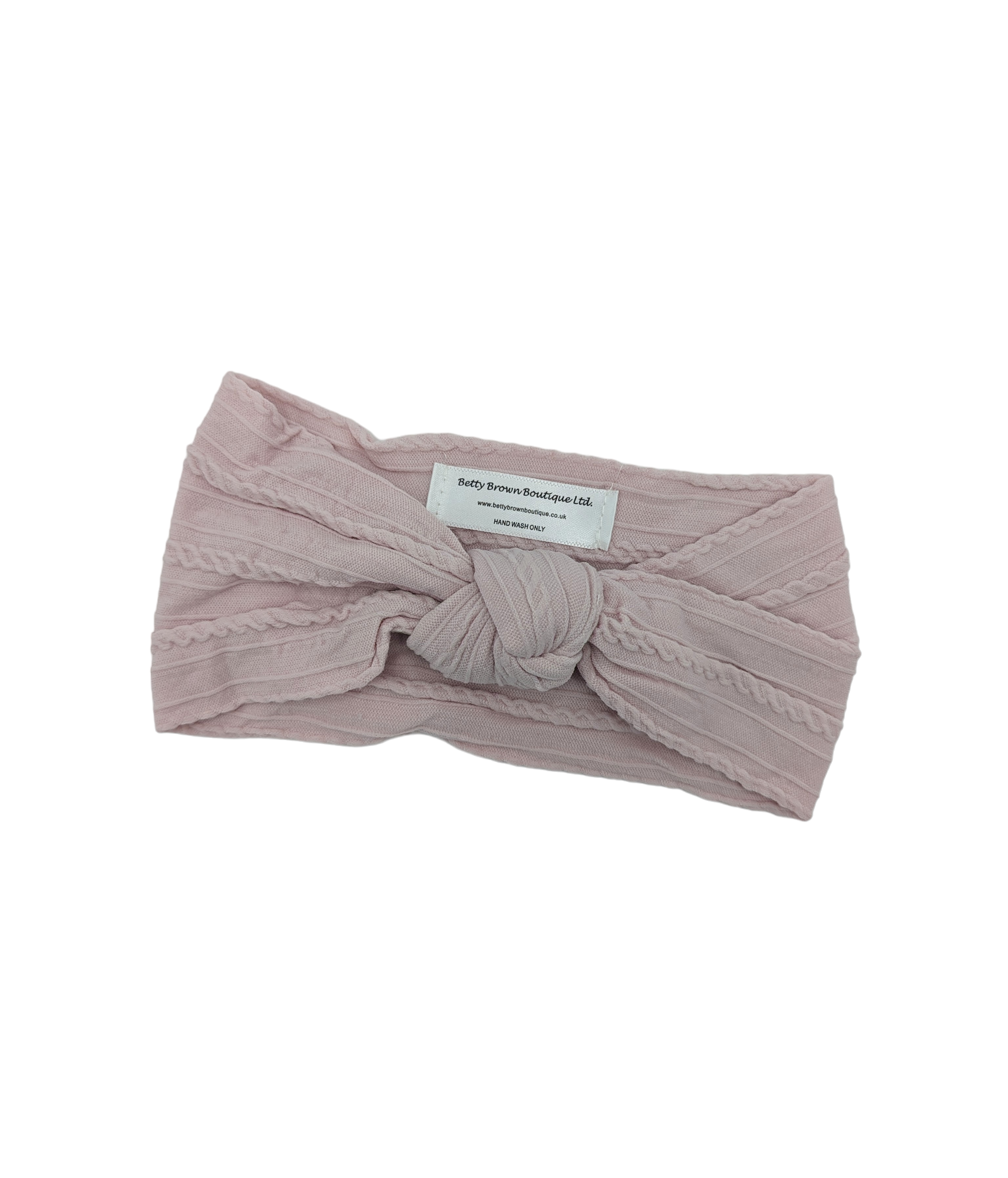 Pale Mauve Cable Knit Knot Headwrap - Betty Brown Boutique Ltd