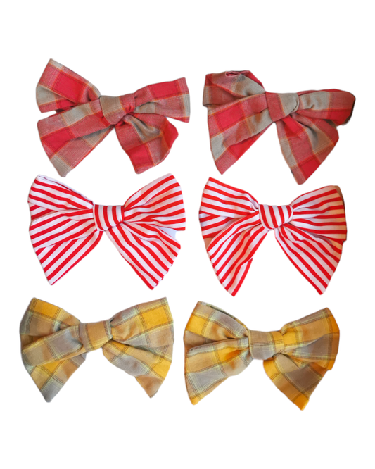 Pack of 6 - 4 inch Bow Clips - Betty Brown Boutique Ltd