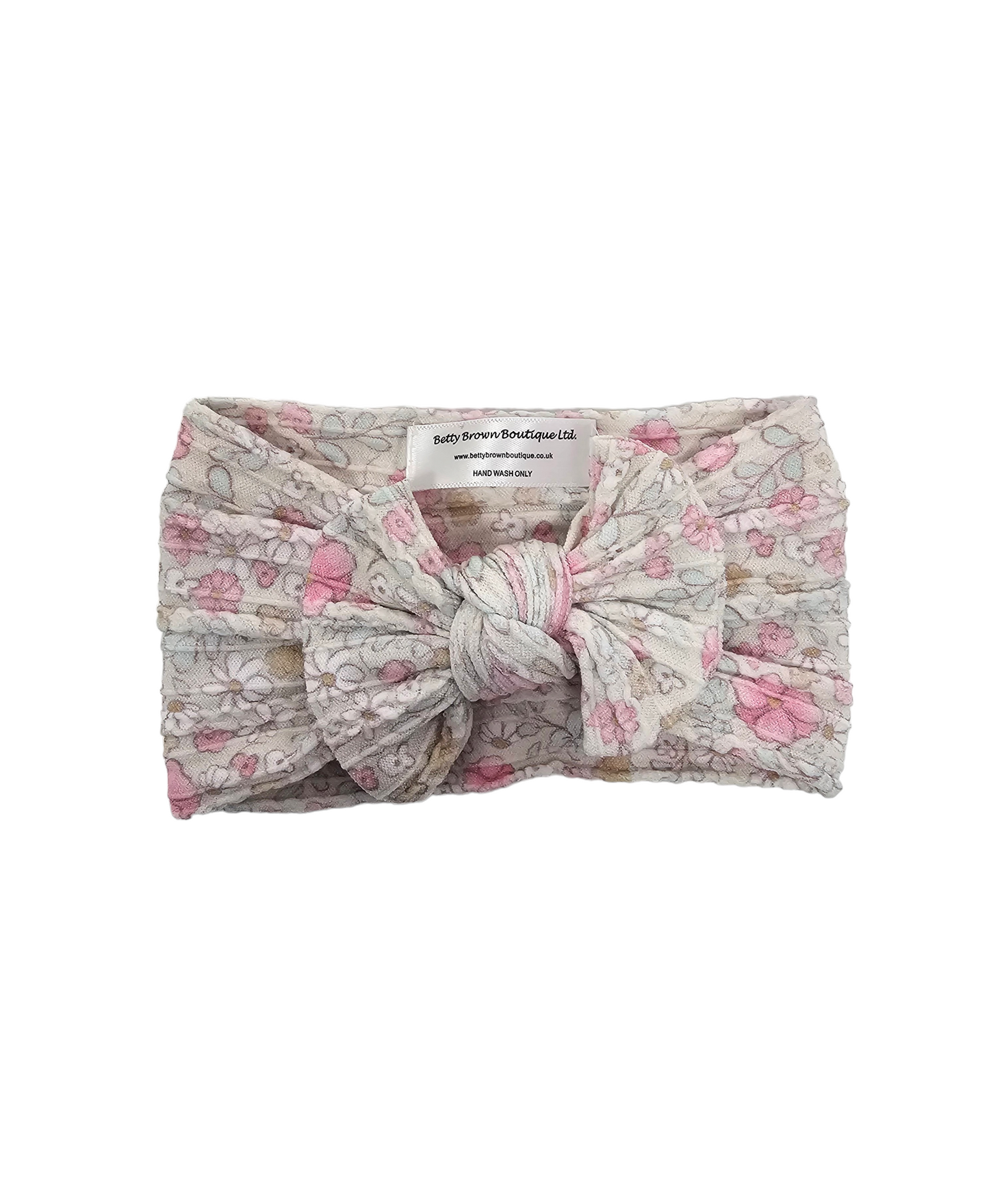 Ditsy Daisy Smaller Bow Cable Knit Headwrap - Betty Brown Boutique Ltd
