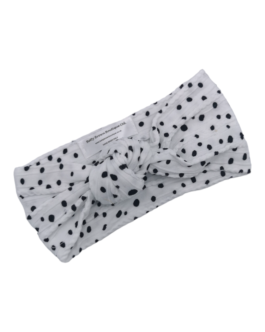 Adult Size - Black and White Dalmatian Knot Headwrap