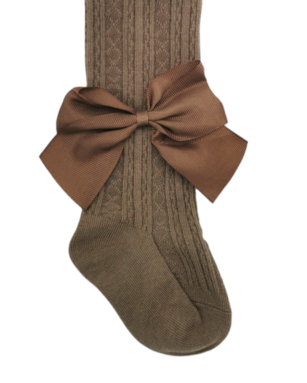 Chocolate brown Bow Ankle Tights