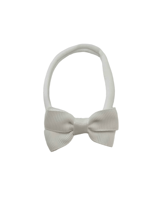 White 2 inch Mini Dainty Double Bow Headband