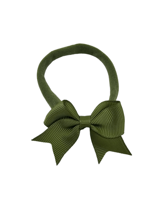 Khaki Green 2 inch Kiss Dainty Bow Headbands