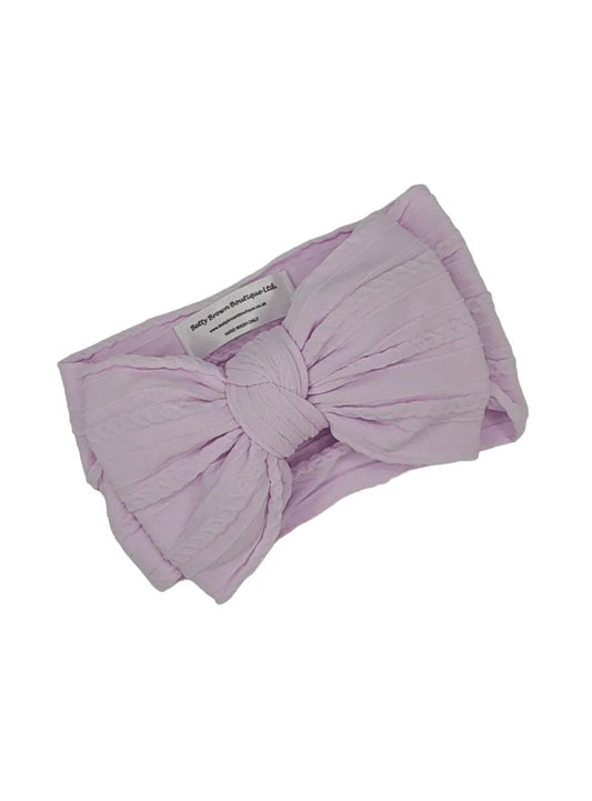 Violet Larger Bow Cable Knit headwrap - Betty Brown Boutique Ltd